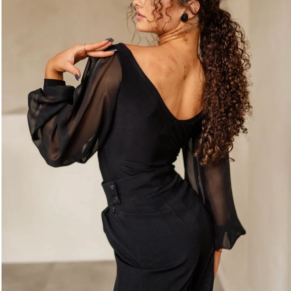 Bodysuit with chiffon sleeves - Picture 2 of 3